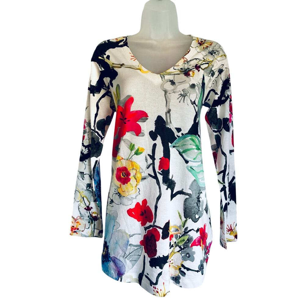 Soft Surroundings Floral Soft Lightweight Blouse Small Floral